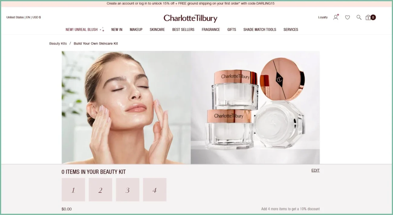 Example of kitting in the cosmetics industry