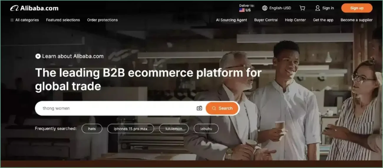 Alibaba homepage