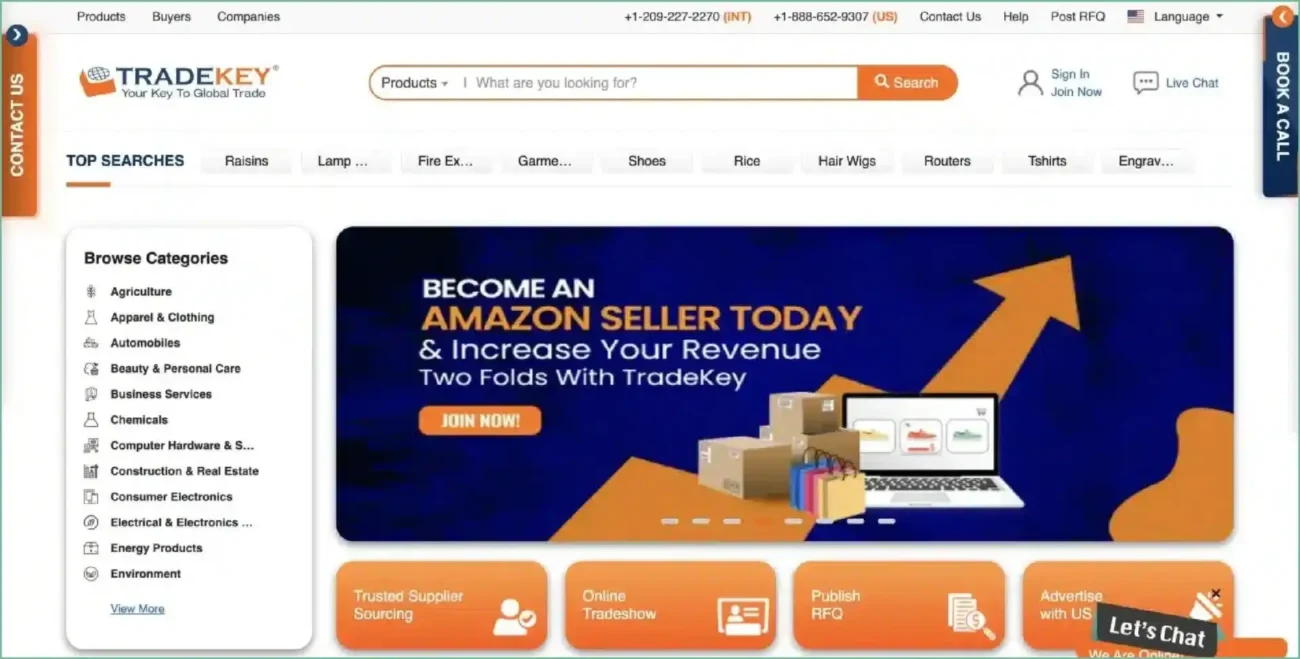 TradeKey homepage