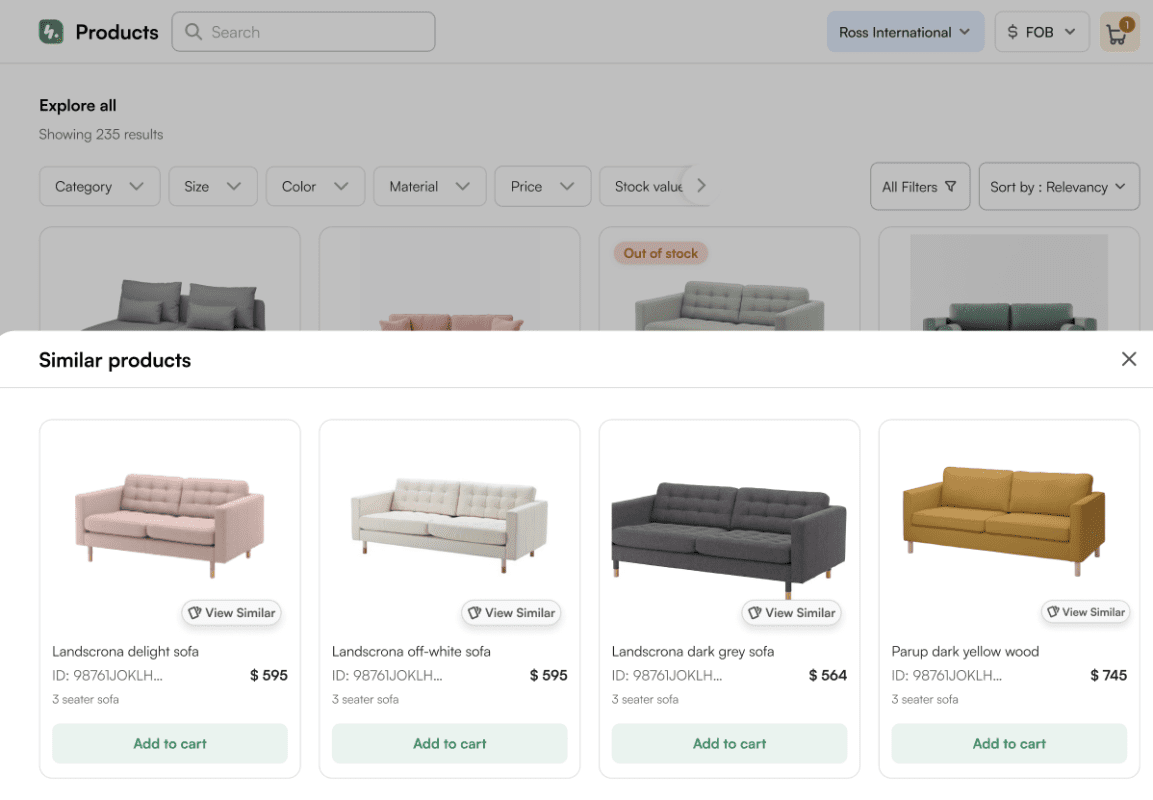 B2B sales automation that comes with an AI-driven engine can help recommend products similar to out-of-stock products