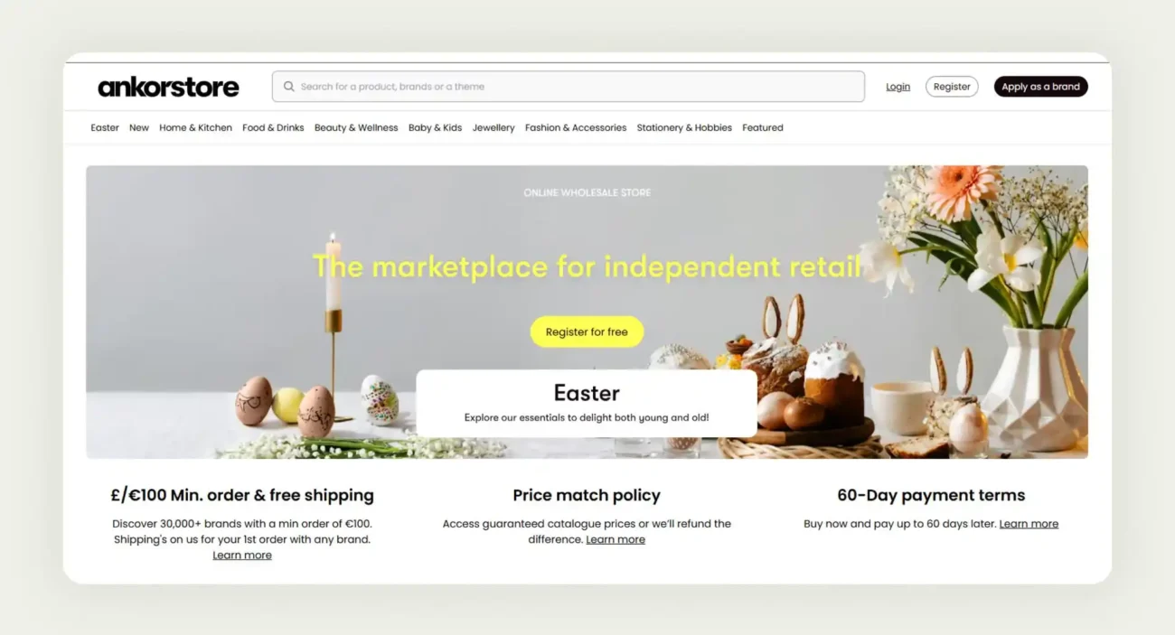 Ankorstore European wholesale marketplace