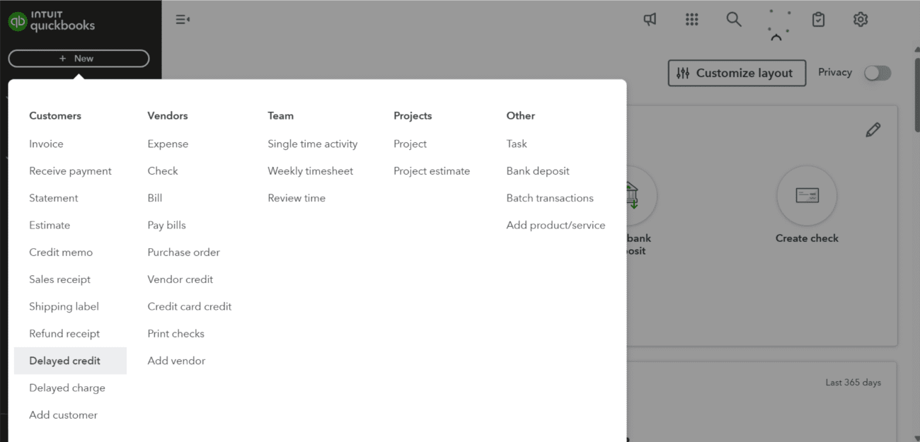 How to create delayed charges in QuickBooks Online?