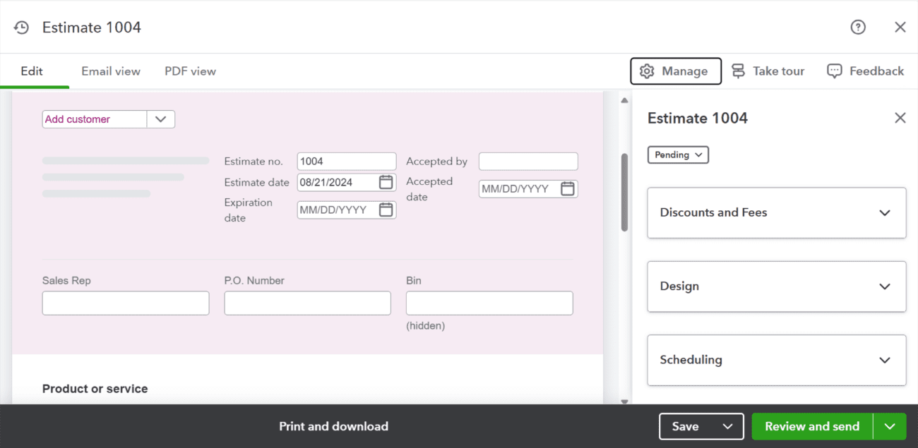 How to use QuickBooks Estimates as sales orders?