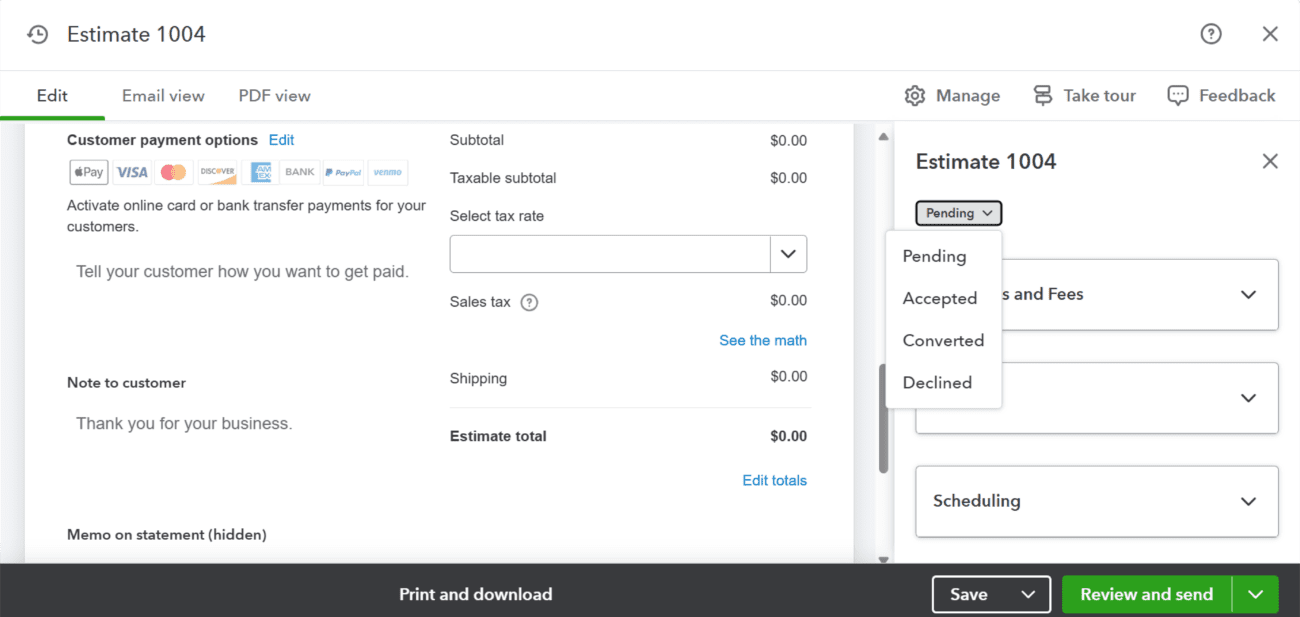 How to use QuickBooks Estimates as sales orders?