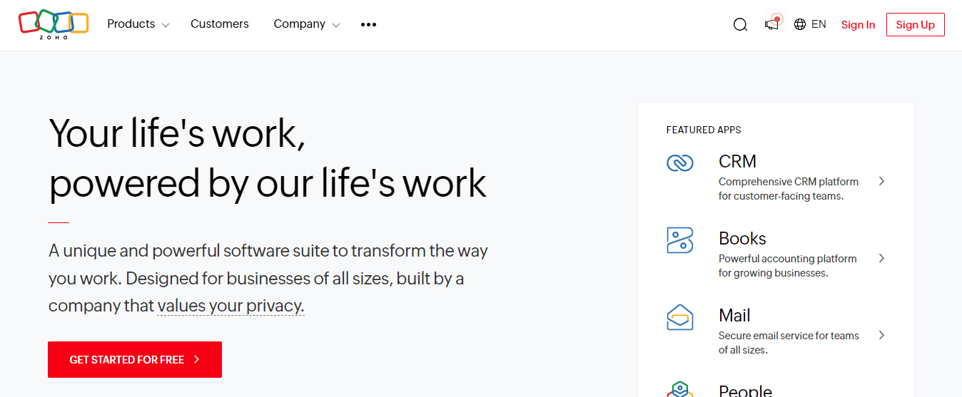 Zoho CRM 