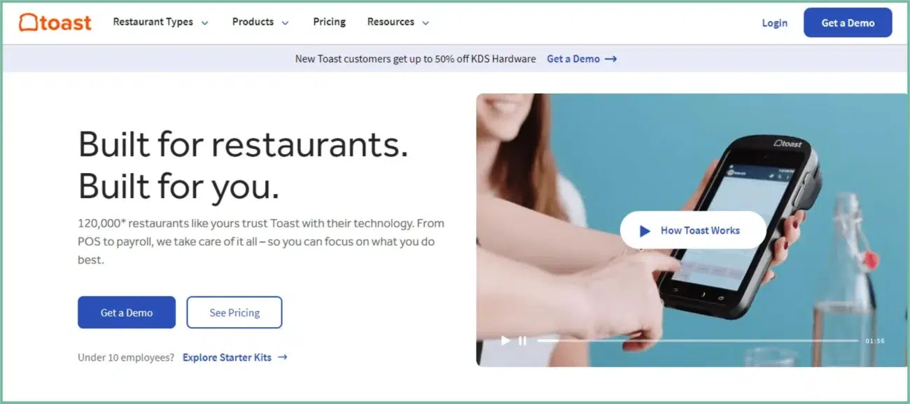 Toast home page