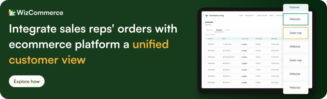 Try WizCommerce b2b ecommerce platform for a unified customer experience