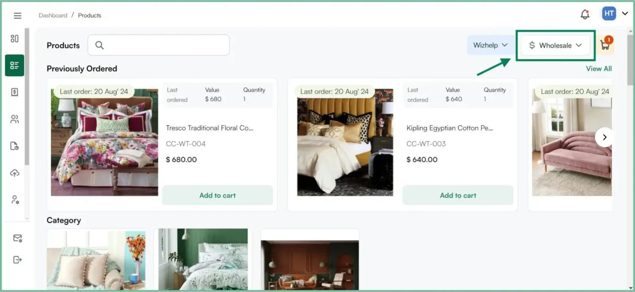 Custom price list function of WizCommerce
