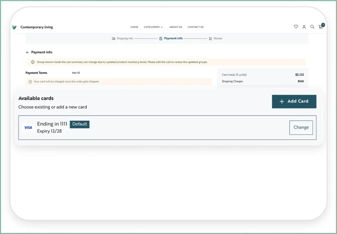 Flexible B2B checkout