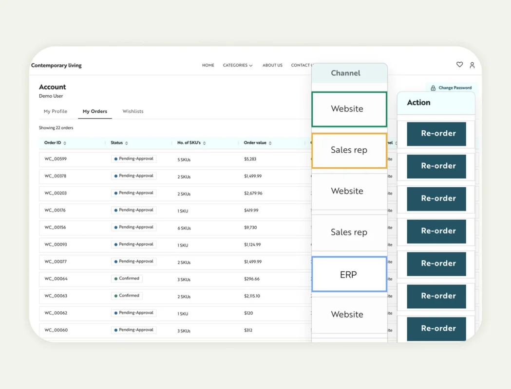 One-click reorder functionality of WizShop