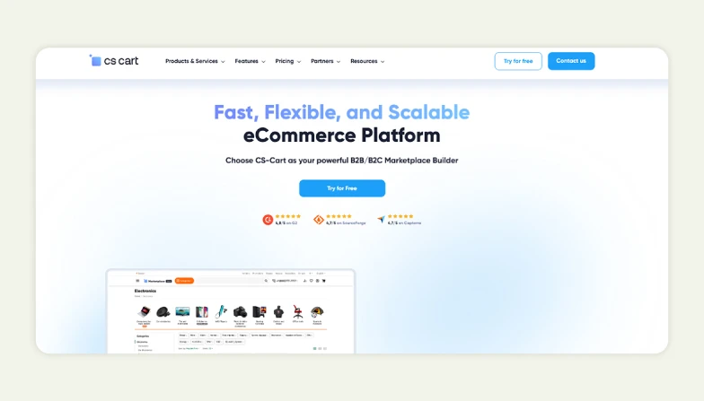 Homepage of CS-Cart