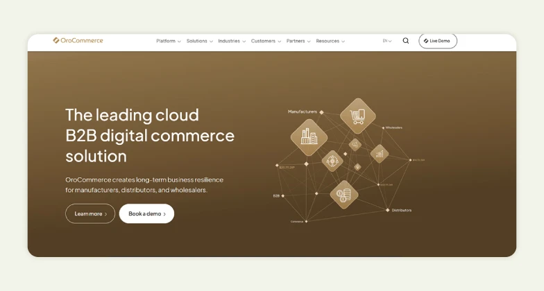 Homepage of OroCommerce