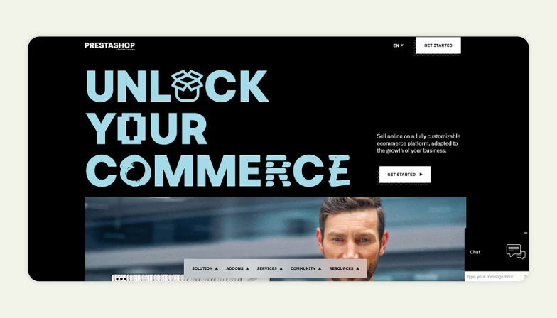 Homepage of PrestaShop