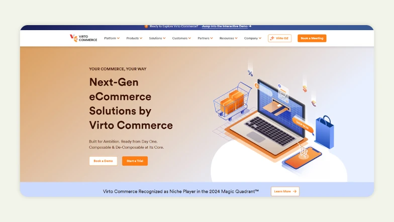Homepage of Virto Commerce