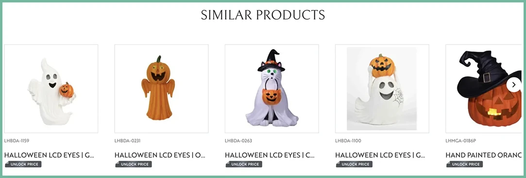 Product recommendations showing related items for cross-selling